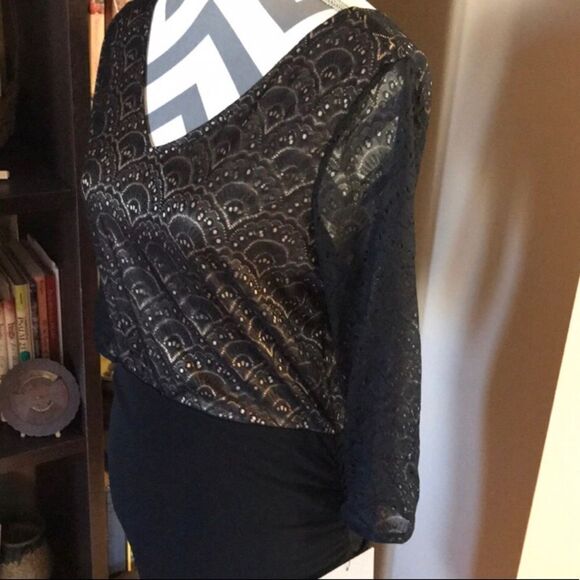 Andrew Marc Size 10 Black /Gold Party Dress NWT - Picture 4 of 10